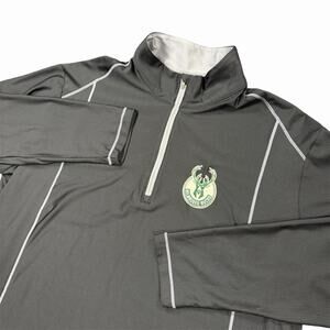 Antigua Milwaukee Bucks Quarter Zip Pullover 3XLT Black Striped Big & Tall